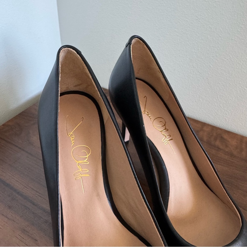 Size 8 Joan Oloff Classic Black Heels Pumps Deborah Black Lux Nappa Made Brazil - Picture 5 of 16